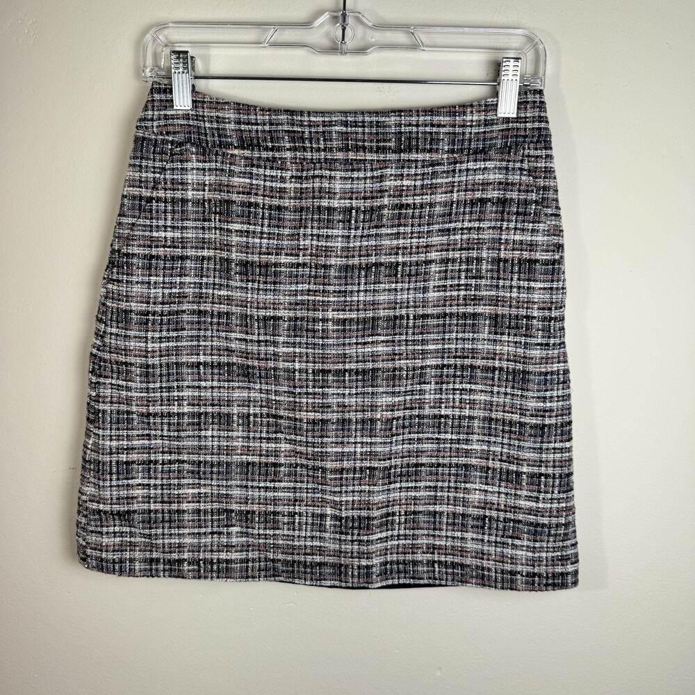 LOFTWomen’s Tweed Plaid MiniSkirt Multicolor Career Old Money Academia Sz 0
